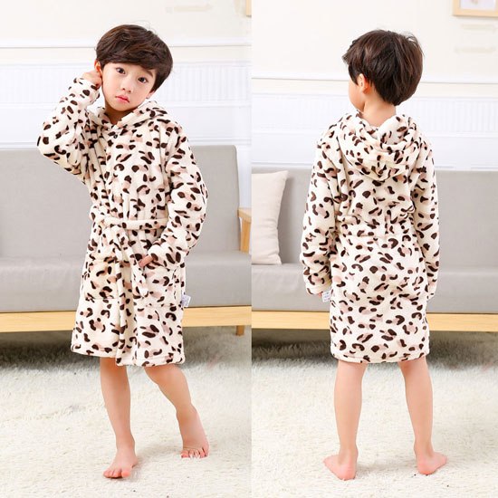 Kids Bathrobe Animal Hooded Towel